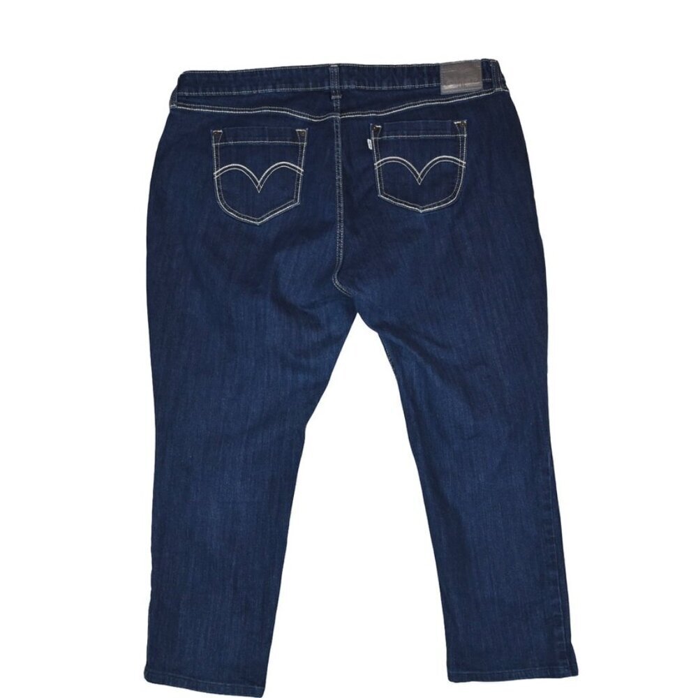 Levi’s Mid Rise Skinny Jeans Size 22W Dark Wash Cropped Denim  *Hemmed Short* - Picture 2 of 8